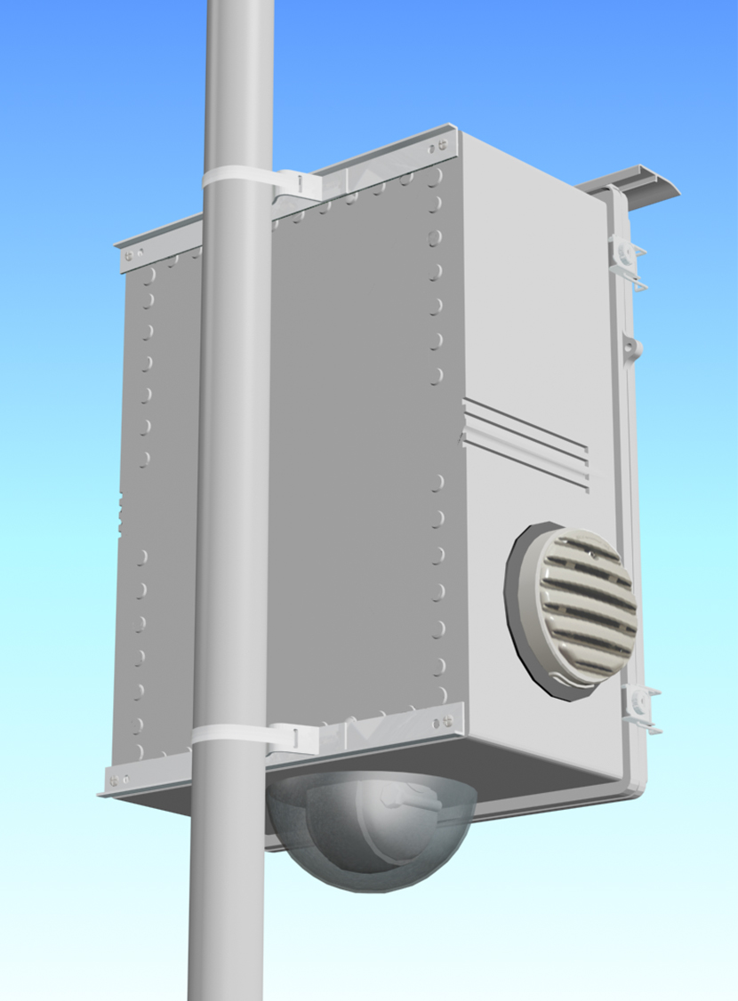 ルーターボックスハウジング・筐体施工事例。三恵ネットの特注防犯・防災カメラと電気機器用ハウジング製品一覧。